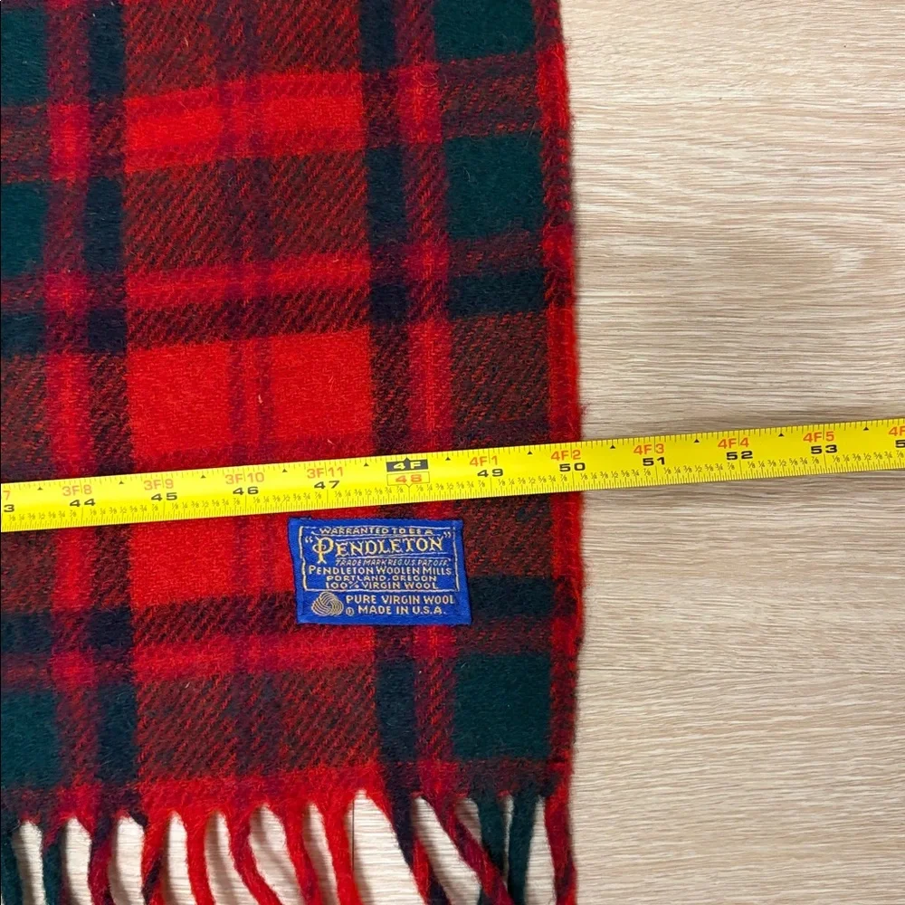 Pendleton Red and green  plaid Tartan Throw - Picture 5 of 6